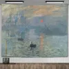 Tapisseries Claude Monet nénuphar peinture à l'huile tapisserie tenture murale esthétique pièce décor œuvre paysage chambre décoration 231023