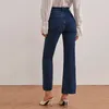 Jeans da donna francesi semplici micro svasati per donna pantaloni dritti a gamba larga a vita alta vestibilità slim lunghezza streetwear pantalones