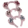 Accessori per capelli Bella minoranza Bowknot Lattice Ragazze Fashion Design Peluche Cerchio Orecchie da orso Fascia da donna Copricapo coreano