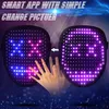 Maschere per feste LED Smart Gesture Sensing Light Up Mask Costruito in 50 Face Pattern Cosplaymask per Natale Halloween Costume Cosplay 231023