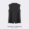 Kvinnors västar superaen nischdesign Multi-Pocket Panels vadderad Vest Black Top for Women