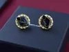 Studs Earring y Sl Opyum Rhinestone Spike Metalowe kolczyki w złotej kultowej kolekcji projektant biżuterii dla kobiet z pudełkiem z torby na kurz fendave