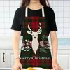 Christmas Decorations Linen Merry Apron for Home Kitchen Accessories Natal Navidad 2023 Year Gifts 231023