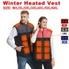 Gilets homme Hiver hommes femmes gilet chaud gilet chauffant USB Intelligent double interrupteur de commande 9-11-15-21 Zone gilet chauffant chasse gilet chauffant 231023