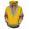 Özelleştirilmiş Hoodies Sweatshirts Erkek Sarı Hoodie Afrika Geleneksel UNISEX RASID Spor Sweater