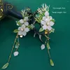 Hårklipp 1Pair kinesiska smycken Step Shake Side Clip Flower Pins and Headband Headpeice Women Girls Accessories