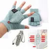 Five Fingers Gloves USB Electric Heated Gloves Double-Sided Heating Gloves Mittens Rechargable Waterproof Adjustable Temperature Cycling Skiing 231023