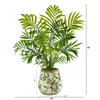 Dekoratif Çiçekler Plastik/Polyester Mini Areca Çiçek Vazo Yeşil Yapay Bitki