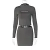 Grundläggande casual klänningar sexig bandage smal bodycon klänning kvinnor brev tryck kort mini klubbkläder fartyg leverans kläder kvinnors tyg dh4cl