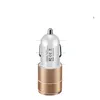 168 Hot Aluminum Alloy 2 USB Ports Universal Intelligent Charging Strong Compatible DC Dual USB Car Charger for All Mobile Phone ZZ