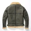 Herren-Leder-Kunstleder, 100 % natürliches Schaffell, Lederjacke, Wintermantel, Echtpelz, warm, explosiver Stil, Sherpa, Herren-Motorradjacke mit großem Fell, modisch, 231021