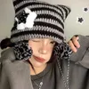 Beanie/Kafatası Kapakları Küçük Şeytan Örme Fasulye Şapkası Kadınlar Punk Kız Y2K Yıldız Kafatasları Çizgili Yün Şapka Tatlı Kedinin Kulakları (Buğulanmış Kedi Kulağı Şekilli Ekmek) Sıcak Şapka 231023