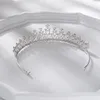 Grampos de cabelo coroa da noiva tiara jóias de casamento coroas de cristal banda prata cor ouro acessórios da dama de honra bandana para o aniversário
