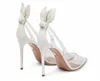 이탈리아 디자인 Aquazzuras Paris Nights Pump Toecaps Pumps 뾰족한 발가락 파티 신부 웨딩 검투사 Sandalias EU35-43 디자인