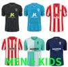 23/24 Sporting de Gijon Soccer Jersey 2023 2024 Home ud Almeria Sadiq Dyego Sousa Akime Juan Villar Football Shirts Rivera P.Garcia Kravets J.Berrocal Men Kids Kids