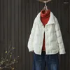 Piumino da donna Lagabogy 2023 donna corto bianco anatra cappotti femminili allentati ultraleggeri antivento Parka casual piumino capispalla