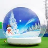 Decoración navideña, globo de nieve inflable, carpa de burbujas transparente, Papá Noel con fondo impreso y soplador para diversión