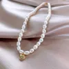 Pendentifs Romantique Amour Coeur Naturel Perle D'eau Douce 14K Or Rempli Femelle Chaînes Collier En Gros Bijoux Pour Femmes Cadeaux De Mariage