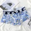 Cuecas masculinas calcinha sem costura baixa ascensão homem roupa interior de seda gelo boxershorts u convexo masculino plus size cuecas calzoncillos