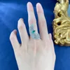 Hyperbole Emerald Diamond Ring 100% Real 925 Sterling Silver Party Wedding Band Rings for Women Bridal Engagement Smycken