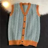 Chalecos para hombres EBAIHUI suéter tanque primavera y otoño vintage con cuello en v masculino cardigan chaleco contraste sin mangas punto hombre top