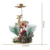 Świecane uchwyty świąteczne kutego żelaza świecznika Święta Święta płaszczyzna Snowflake Star Elk Tree Holder Home Xmas Rok Table Ornament 231023