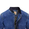 Herrjackor 2023 Autumn Stand Neck Denim Jacket Lossa stor enkel casual wear wear coat