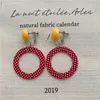 Boucles d'oreilles pendantes de Style japonais et coréen, en résine acrylique, fleur, Vintage, contraste géométrique, filet, Clips d'oreille rouges