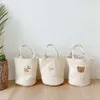 Baby Stroller Storage Hanging Bottle Diaper Mommy Embroidery Tote Bucket Bag