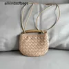 Bottegaaveneta Sardine Bag Woven 2024 Spring Summer New Cowhide Niche Design Metal Half Moon Handbag KB4R