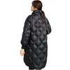 Women's Down Parka Womens Long Standing Collar Winter Korean Bright Face Over Kne Coat Puffer Jacket