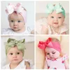 Haaraccessoires 1 stuks Grote Strik Babyhoofdband Meisjes Brede Nylon Tulband Geboren Headwrap Cadeau Superzachte baby