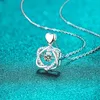 Pendanthalsband Smyoue 0.5CT GRA -halsband för kvinnor som mousserande Simulated Diamond Pendant slår hjärta S925 Silver Fine Jewelry Gift 231020