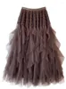 Jupes OHRYIYIE-longueur de plancher jupe en tulle femmes Maxi longue dame mode coréenne taille haute Boho femmes Tutu