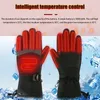 Guantes deportivos Invierno engrosado calefacción eléctrica guantes de calefacción a prueba de frío pantalla táctil carga guantes de esquí cálidos 231023