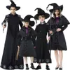 Traje de Halloween Mulheres Designer Cosplay Traje de Halloween Novo Produto Robe Mágico Feiticeiro Performance de Palco Vestido Bruxa Pai Criança Vestir-se