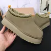 Terlik Tasman terlik tazz kestane kürk slaytlar koyun derisi shearling klasik ultra mini platform önyükleme kış katırları kadın erkekler süet üst yün sonbahar 35-43