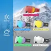 Lunettes de Ski Snowboard pour hommes femmes magnétiques Double couches Anti-buée Protection UV400 grandes lunettes lunettes de Ski de neige 231023