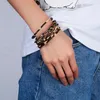 Bracelets de charme 2023 Mode Cuir Léopard Pour Femmes Bracelets Multicouche Géométrique Boucle Magnétique Wrap Bracelet Bijoux1