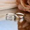 Anneaux de mariage Charmant bague de couple simple pour femmes hommes 925 en argent sterling pur 10K 14K anneaux en or cadeaux d'anniversaire de mariage 231021