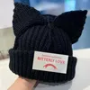 Beanie / Skull Caps Chapéu de Lã de Malha Bonito Mulheres Ins Com Capuz Hip Hop Feijão Inverno Quente Gato Porco Orelha Chapéu de Lã Design Kpop Chapéu Personalizado 231023