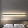 Lámpara de pared Luces LED minimalistas modernas Interruptor de atenuación Dormitorio Apliques de noche Negro Oro Blanco Metal Salón Pasillo Baño