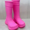 Ankelstövlar Balenciashoes Fashion Rain Boots från röda gummistövlar Tjocka Sole Fashion Boots Kne Len längd Stövlar FDQ4L