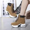 Laarzen Mode Vrouwen Effen Kleur Suede Enkellaars Herfst Brede Sneeuw Dames Casual Platform Schoenen Hak Dikke Sneakers