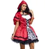 Costume di Halloween Costume da donna Designer Costume cosplay Costume di Halloween Fiabe per adulti Gioco di ruolo Costume Stampa Costume da cappellino rosso