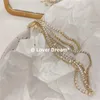 Collier géométrique coréen en diamant Zircon pour filles, collier pliable en or, brillant, tempérament de déplacement, collier en diamant d'eau