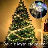 NOUVEAU 50 LED 5M Double Couche Guirlandes Cordes Ruban De Noël Arcs Avec LED Ornements D'arbre De Noël Nouvel An Navidad Accueil FY2570 1023