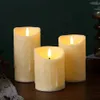 Candles Flameless Votive Smokeless Electric Fake Candle with Moving Wick Window Lights LED Simulation Batte 231023
