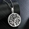 Pendant Necklaces Hollow Out Tree Of Life Stainless Steel Necklace Gold Silver Color Statement For Women Jewelry Colgantes Mujer Moda