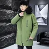 Men's Jackets 2023 Winter Mid-Length Fleece Parkas Casual Plush Liner Cotton-Padded Jacket Streetwear Loose Thicken Warm Long Coat Clothes